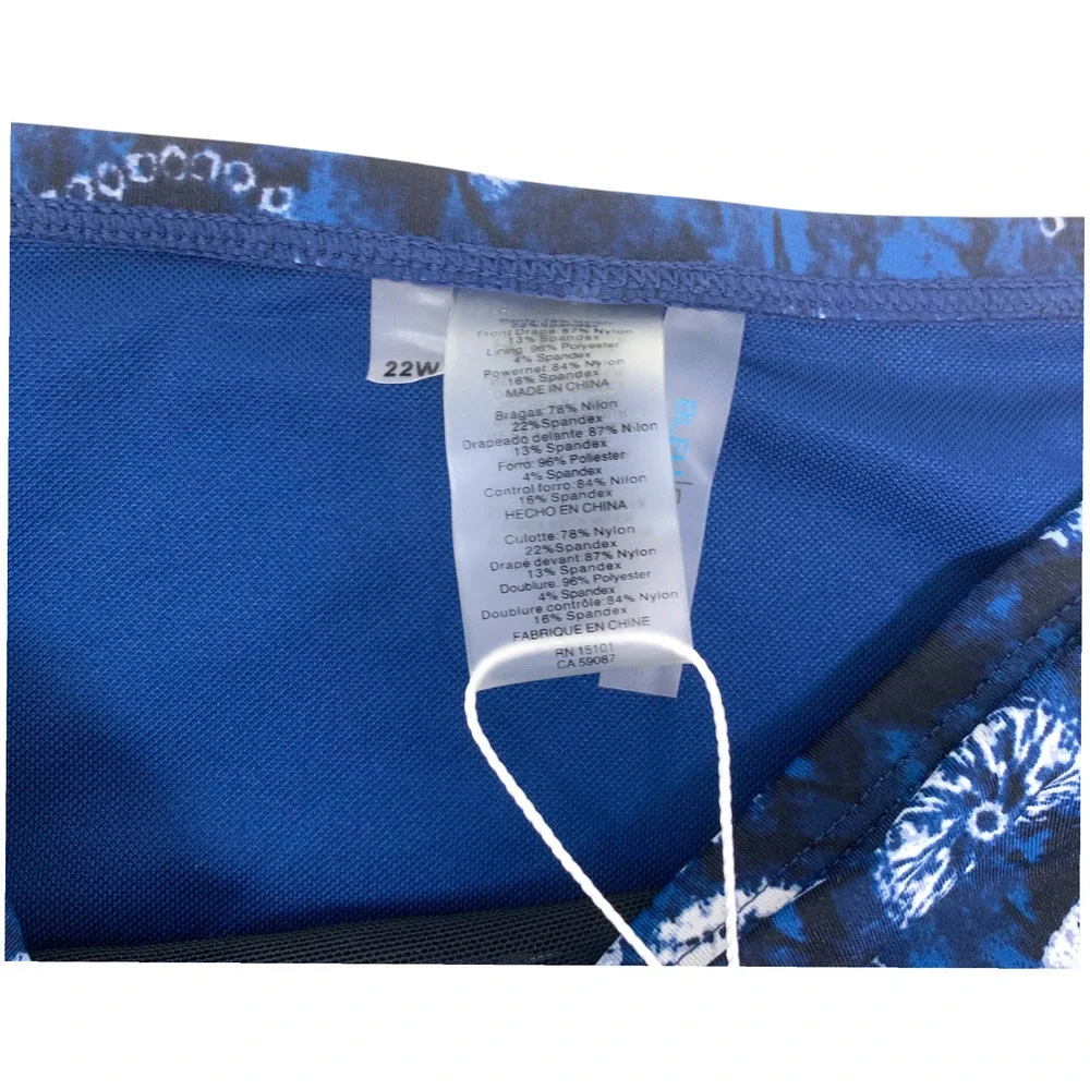 NEW Bleu Rod Beattie Plus Take a Dip Navy Tummy Control Bikini Bottoms 22W NWT